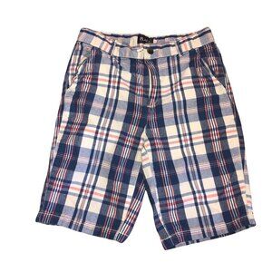 Plaid Boys Shorts By The Childrens Place Size 12 Cotton Blend Blue & White